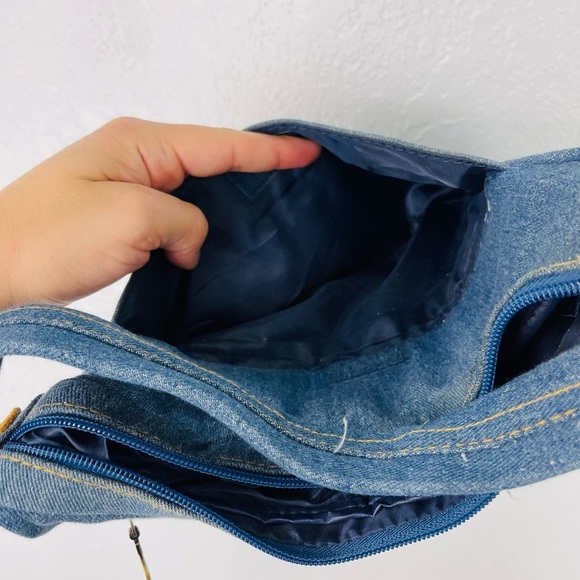 Y2K Denim Blue Jean Fringe Boho Shoulder bag - Picture 12 of 12